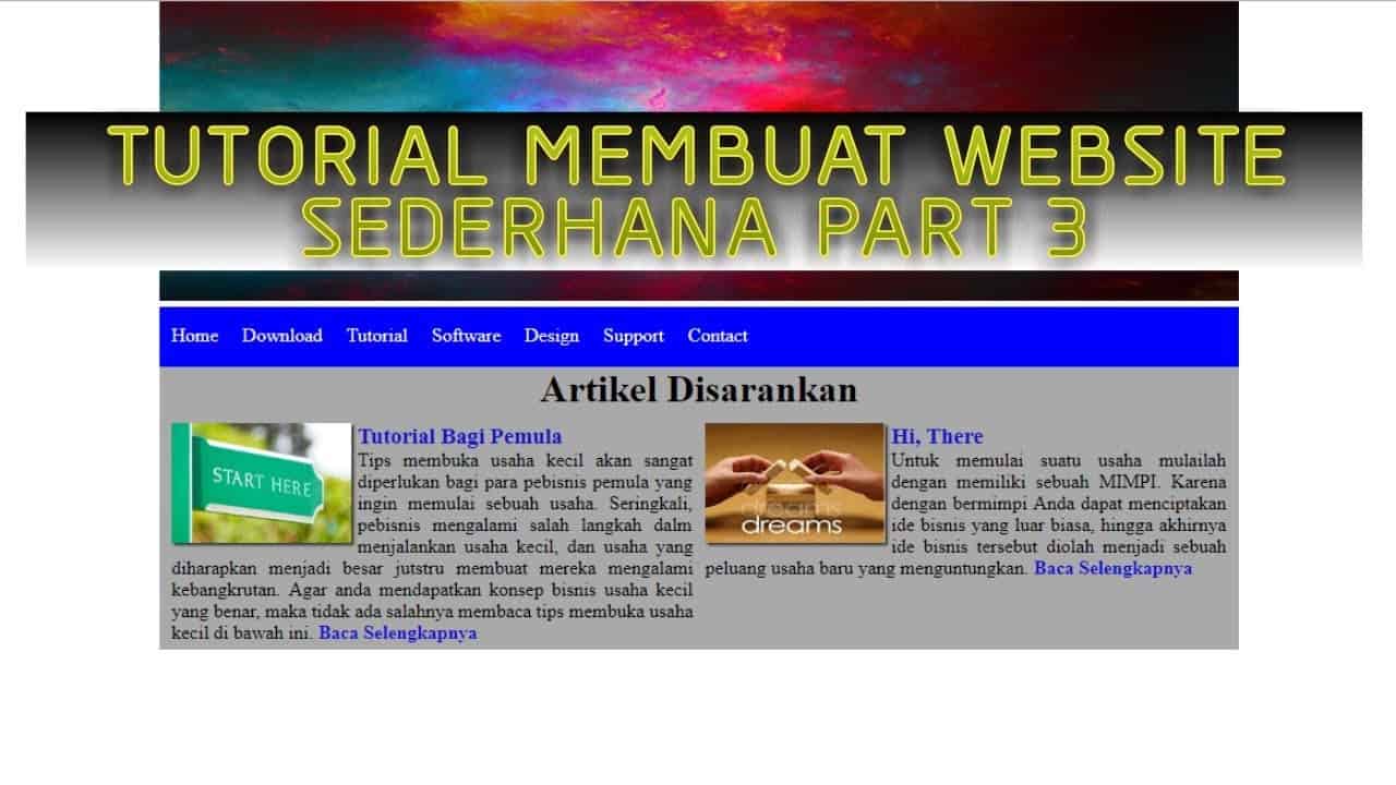 Tutorial Membuat Website Sederhana - HTML CSS (Part 3)