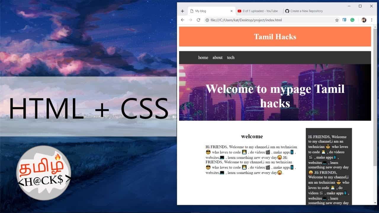 Learn HTML + CSS in tamil | Build your own website | complete guide and tutorial - 3 | tamil hacks