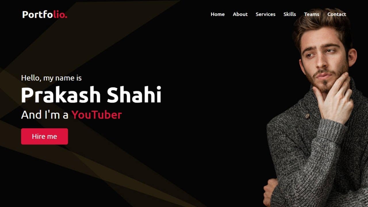 Responsive Personal Portfolio Website Design using HTML CSS & JavaScript