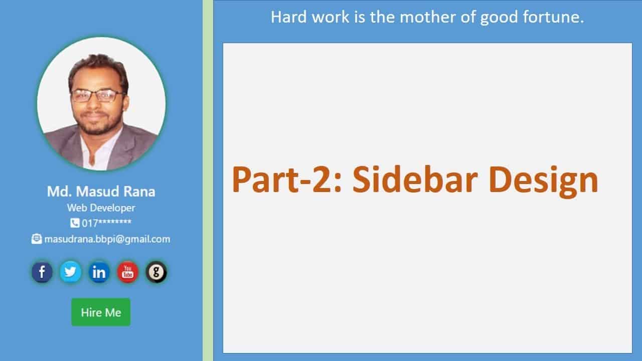 Do It Yourself – Tutorials – portfolio website part-2: sidebar design ...