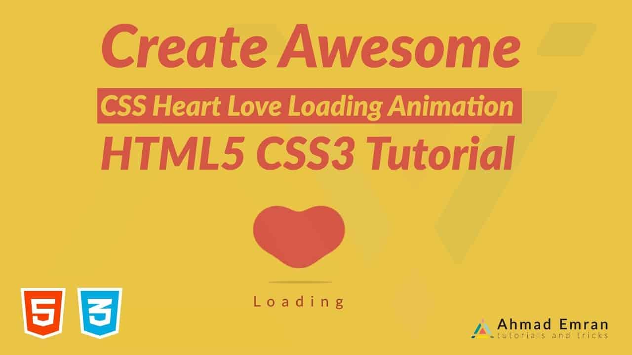 Create Awesome CSS Heart Love Loading Animation | HTML5 CSS3 Tutorial