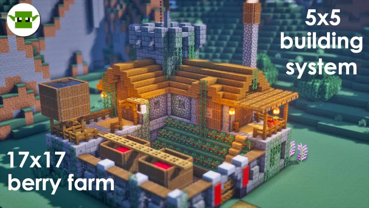 Minecraft | How to Build a Small Fortified Berry Farm [EASY 5x5 System]