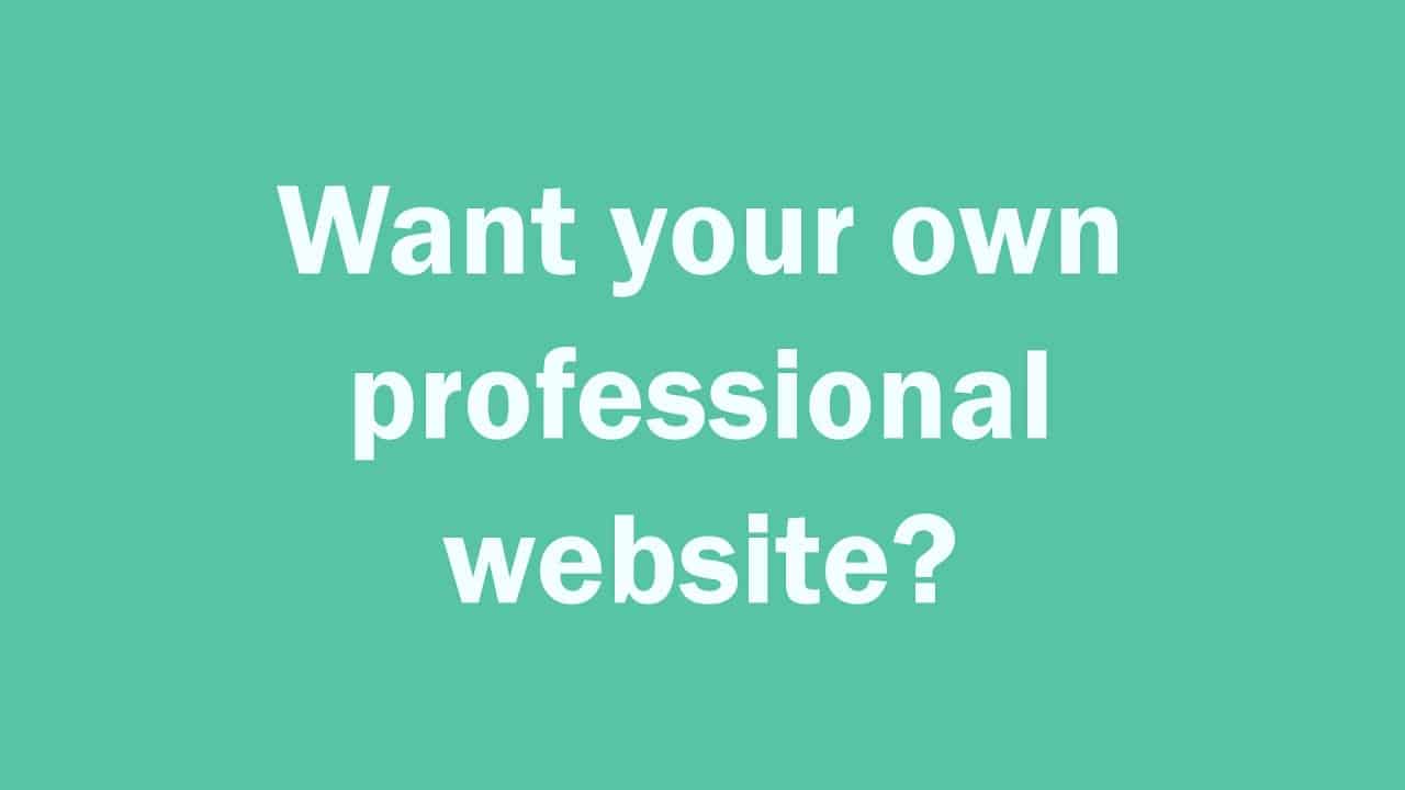 Want Your Own Professional Website?