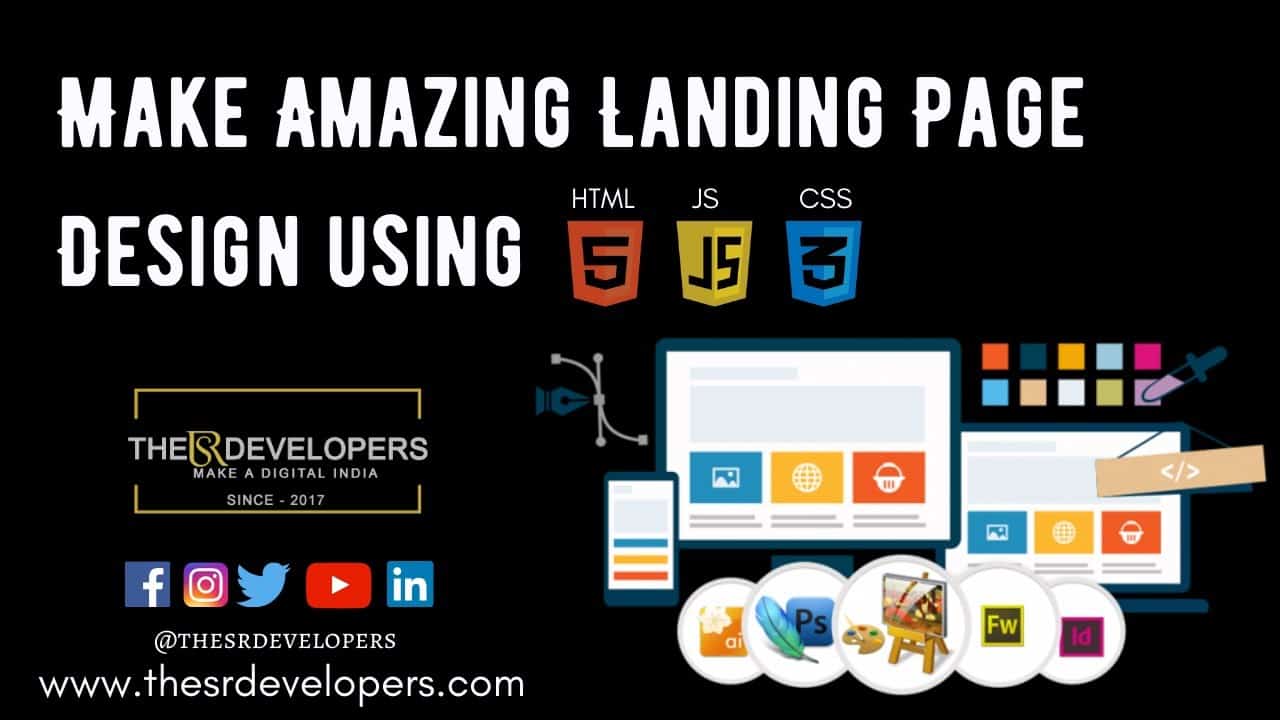 Make a Landing Page Design with HTML CSS JS #thesrdevelopers #webdesign #landingpage #design #html