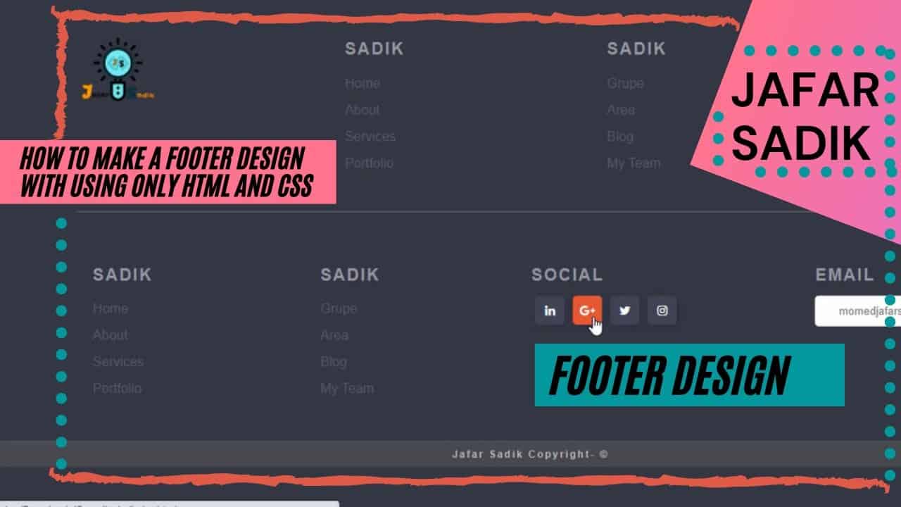 How to make a footer design with using only html and css ||footer html css bangla tutorial