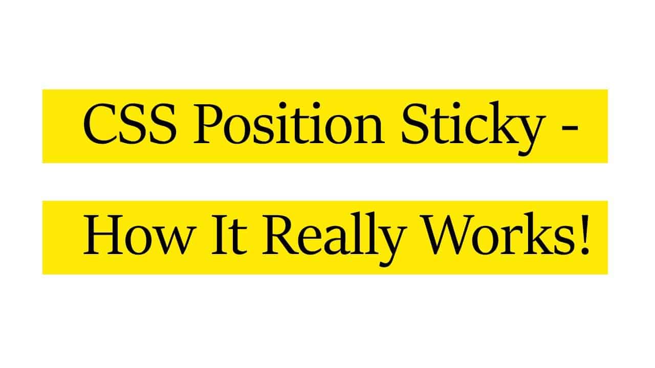 How to fix - css position sticky is not working issue | solution! | css tricks | How It works!