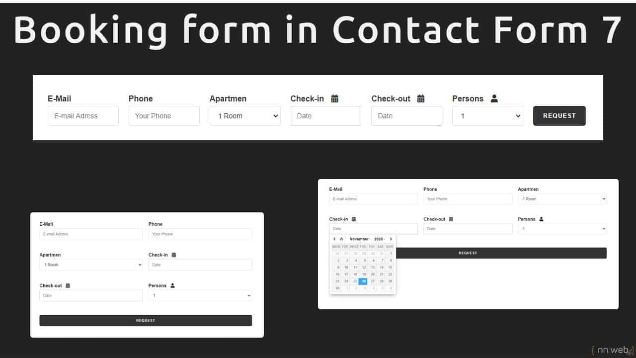 How to create responsive inline Booking form with Contact Form 7