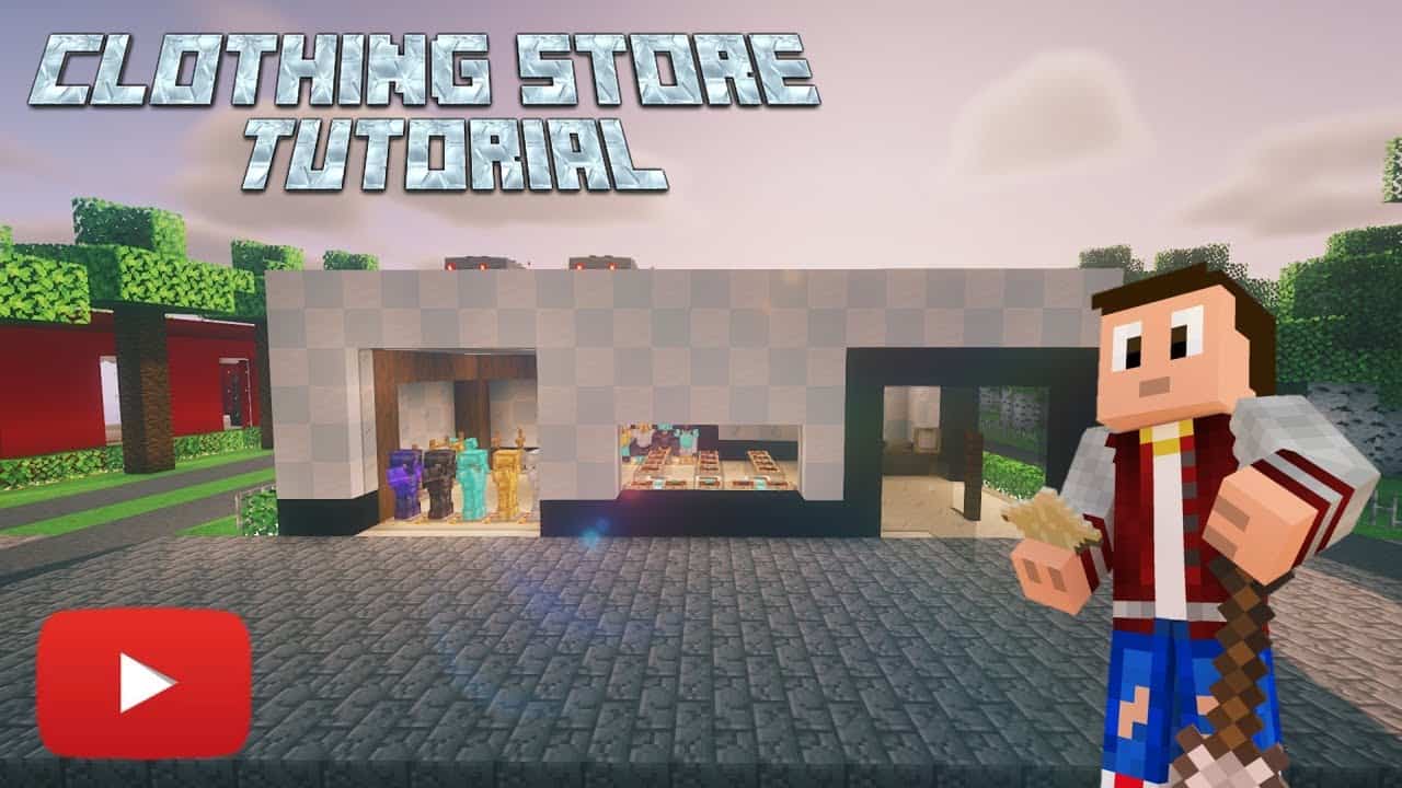 Minecraft Tutorial: HOW TO BUILD A CLOTHING STORE (EASY)