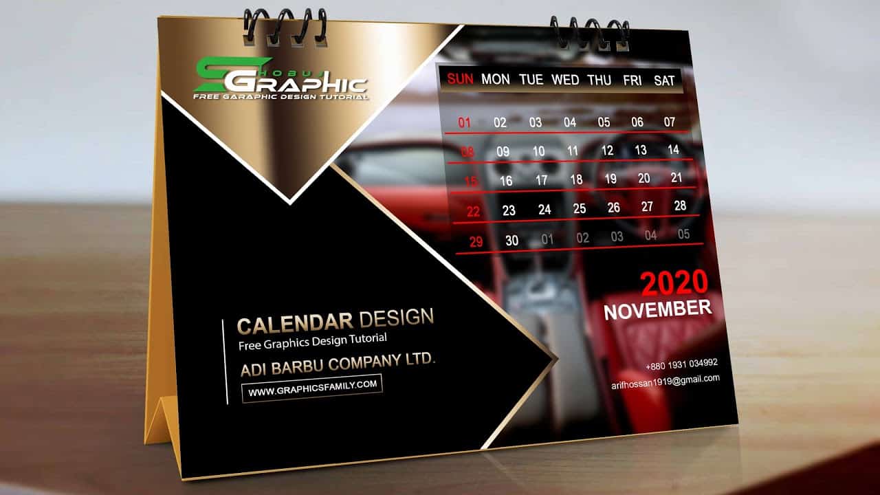 Professional Calendar Design || Photoshop Tutorial || Luxury Calendar Template