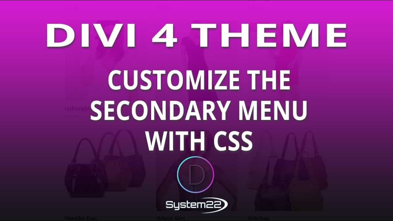 Divi 4 Customize The Secondary Menu With CSS