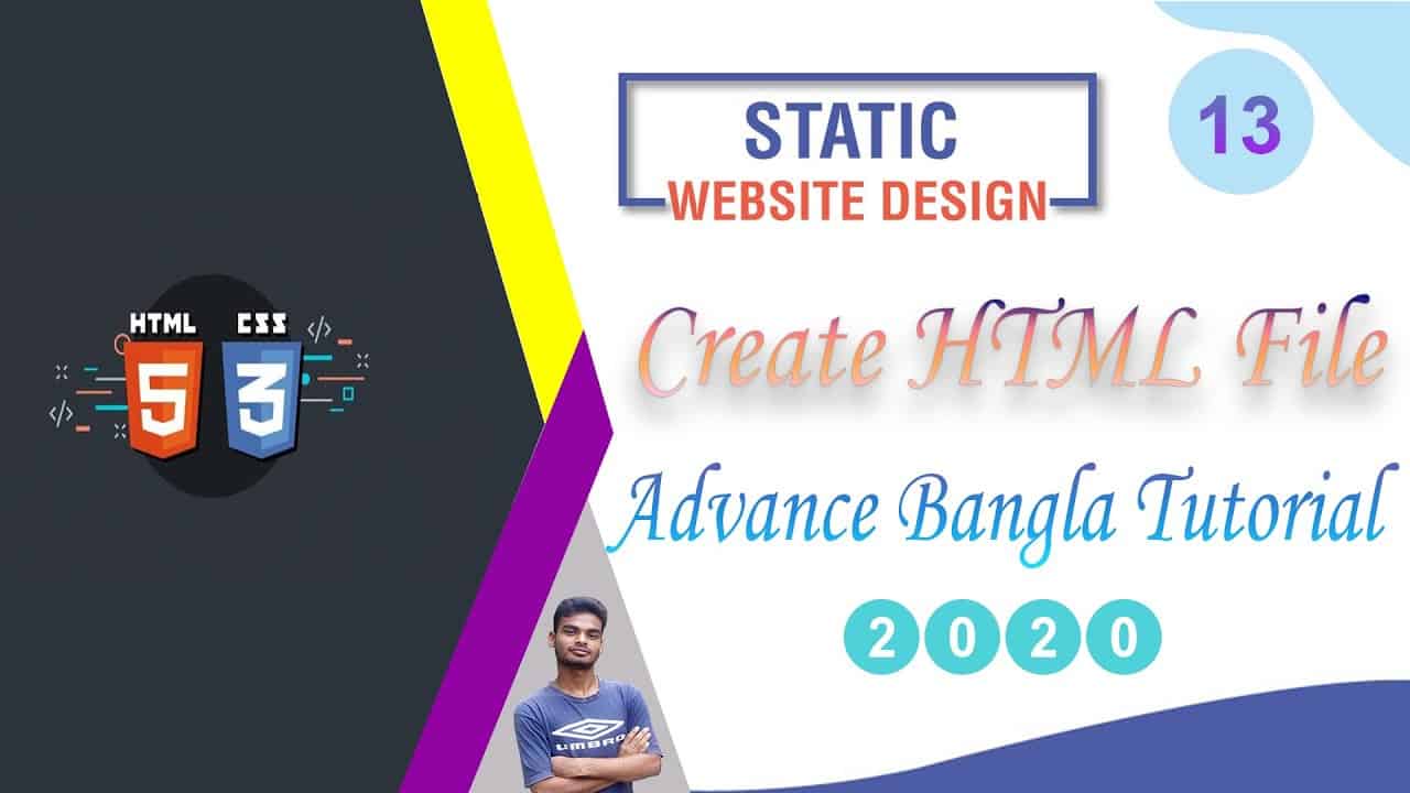 Web Design [13] How To Web Design Html And Css "Create HTML File" advance Bangla Tutorial 2020