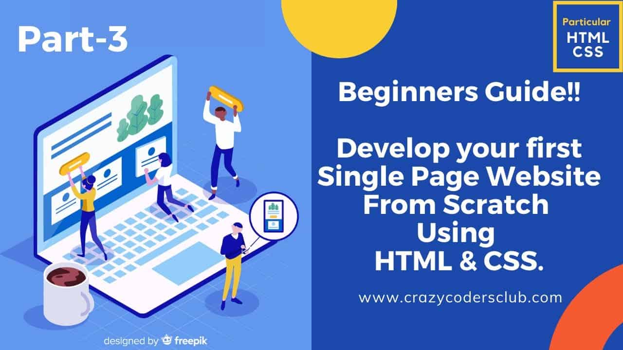 How To Develop single Page Website Using HTML | CSS |Step By Step Tutorial