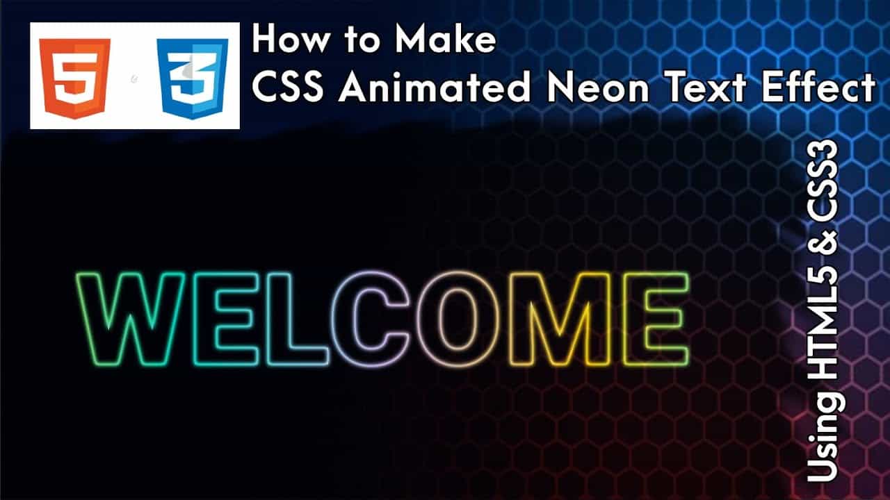 Pure Text Effects With CSS Neon Light Animation | CSS3 glowing text effects | With Source Code