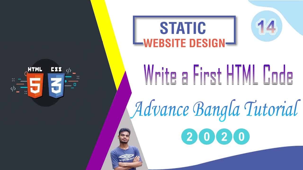 Web Design [14] How To Web Design Html And Css "Write a First HTML Code" Bangla Tutorial 2020