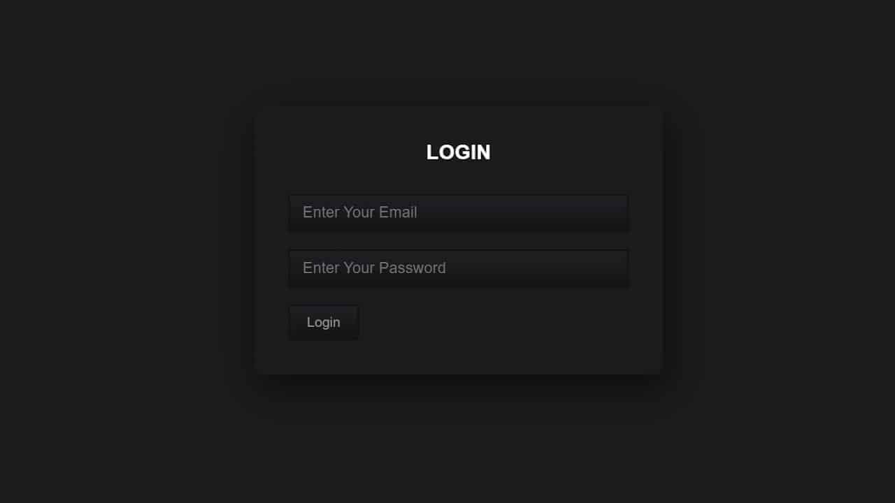 How create login form using html & CSS