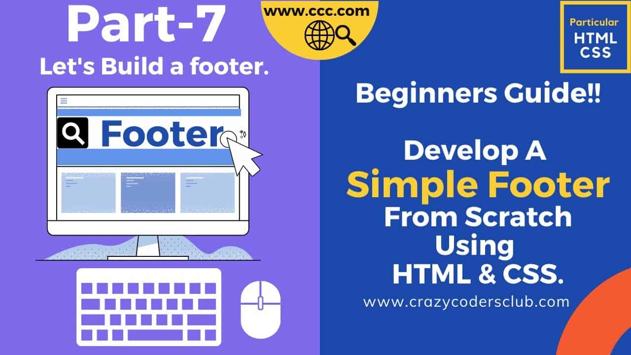 Build A Simple Footer Using HTML | CSS |Step By Step Tutorial