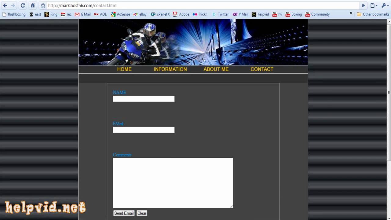 Create a Contact Form / Page for your website,  PHP Script Dreamweaver Tutorial