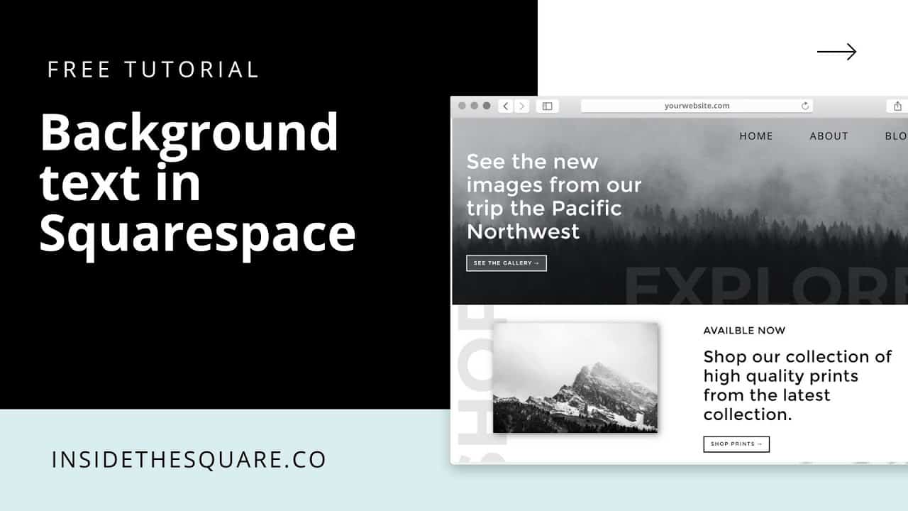 How to add text to the background of a section in Squarespace 7.1 // Squarespace CSS Tutorial
