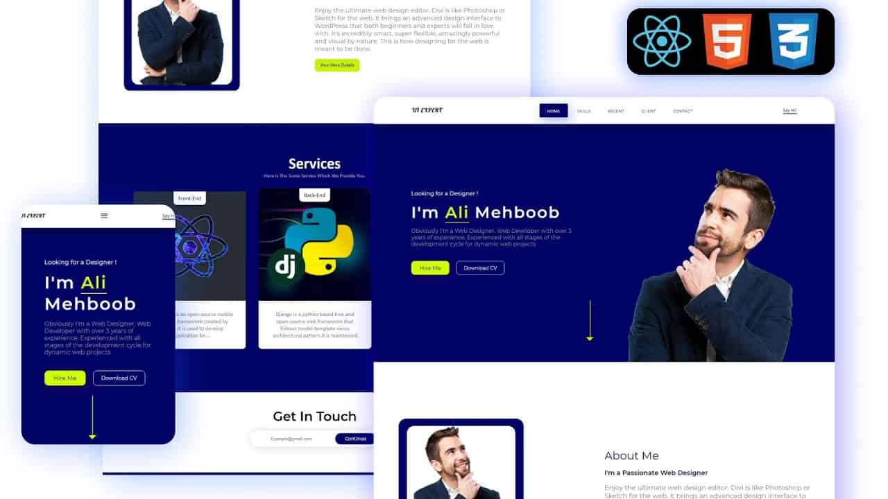 Reactjs Personal Portfolio Website || From Scratch To Hosting || Reactjs Website Tutorial