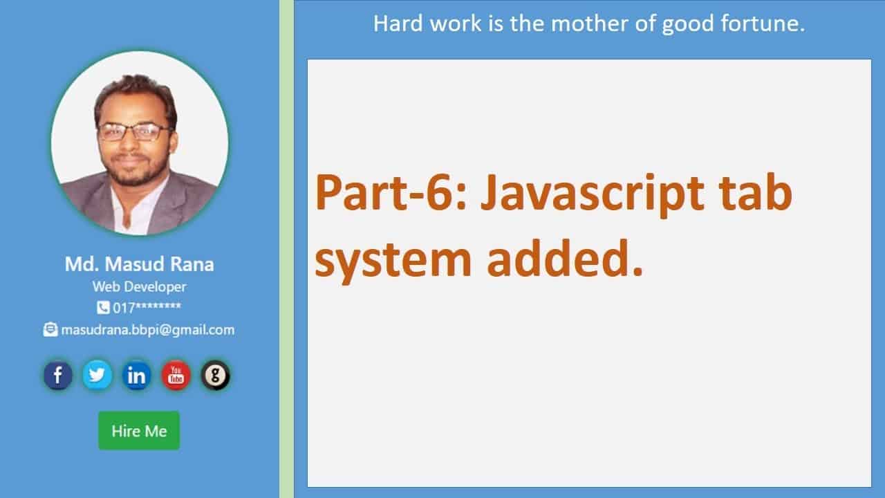 portfoli website part-6 javascript tab system added.