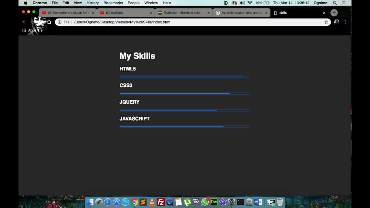 Best Animated My Skills section with HTML and CSS