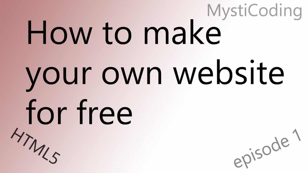 How to make your own website ep.1