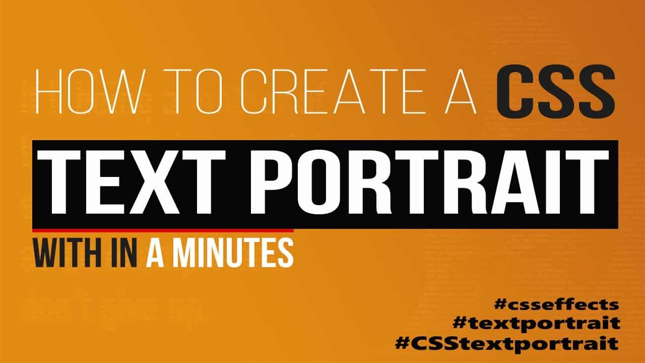 How to Create CSS Text Typography Portrait Effects using Html & CSS | Html CSS Tutorial