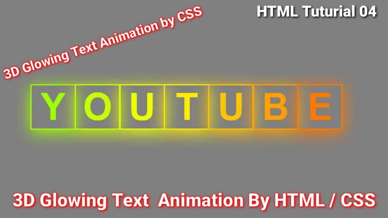 3D Glowing Animation Text Making by Html / CSS 2021 | html /css Tutorial