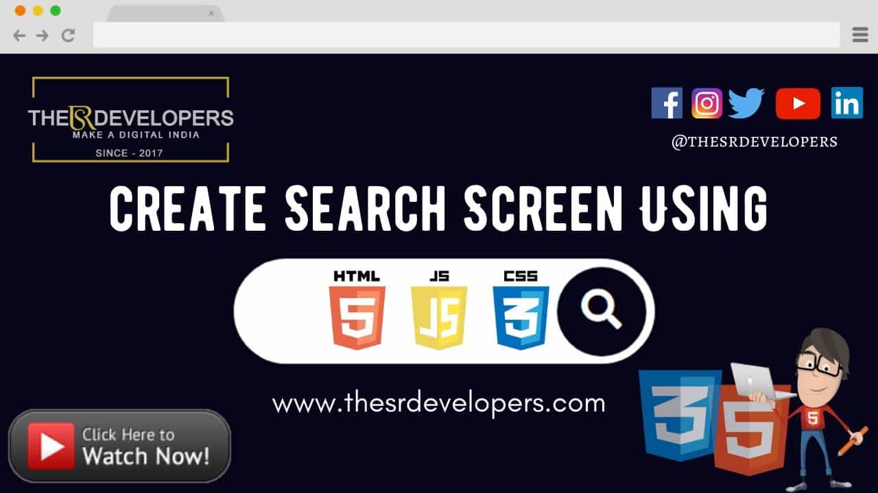 Search Screen Using HTML CSS & JQuery #thesrdevelopers #webdesign #searchscreen #css #html
