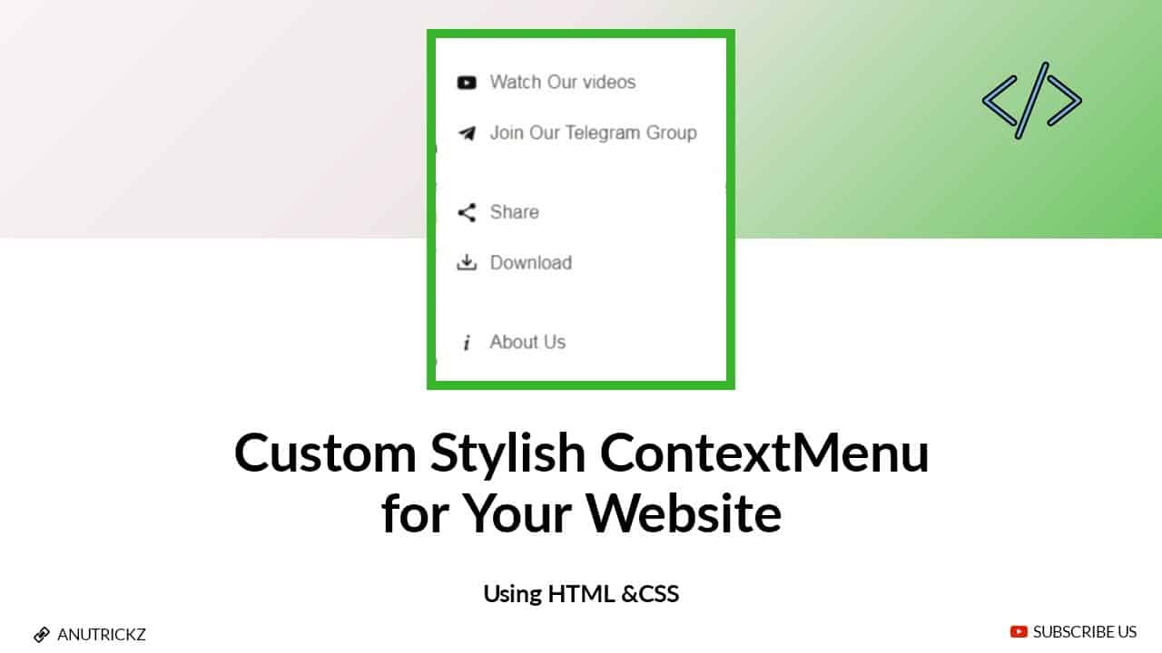 How to Install Custom Stylish Context Menu on Your website | html css Quick Tutorials