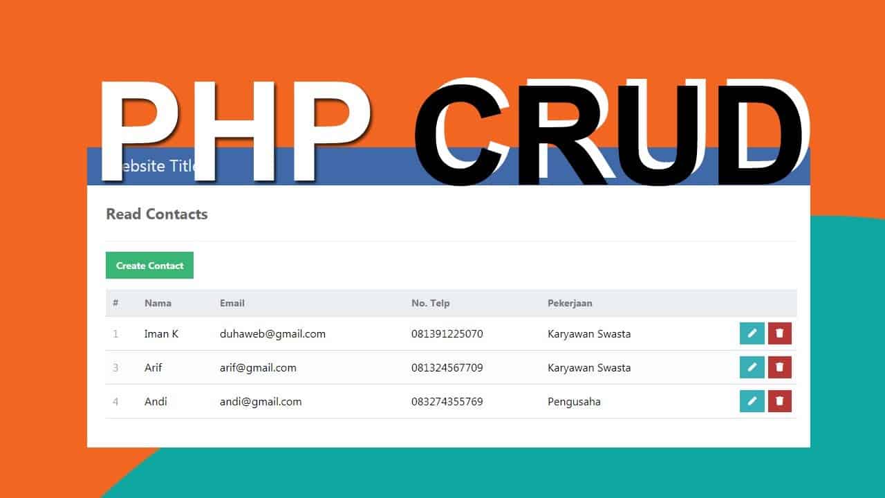 PHP CRUD - Cara Membuat CRUD dengan PHP dan MySQL