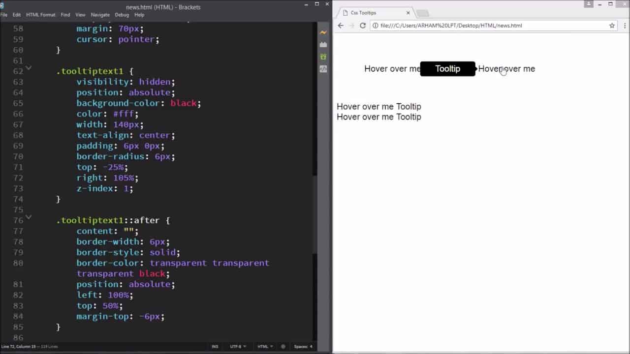 CSS Tooltips: How to make tooltips using html and css | HTML & CSS
