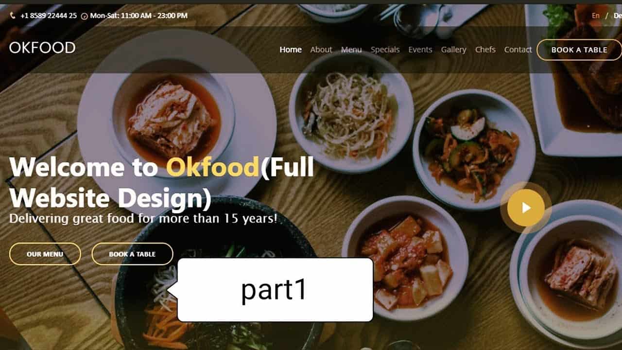 How To Make A Website Using HTML CSS & Bootstrap | Restaurant Website Design  (coding) part-1