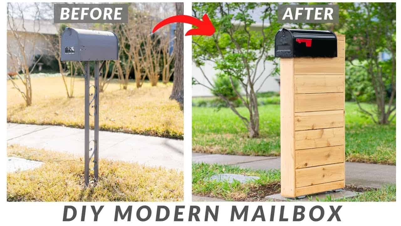 DIY Modern Wood Mailbox With Concrete Slab | How to Build (with plans!)