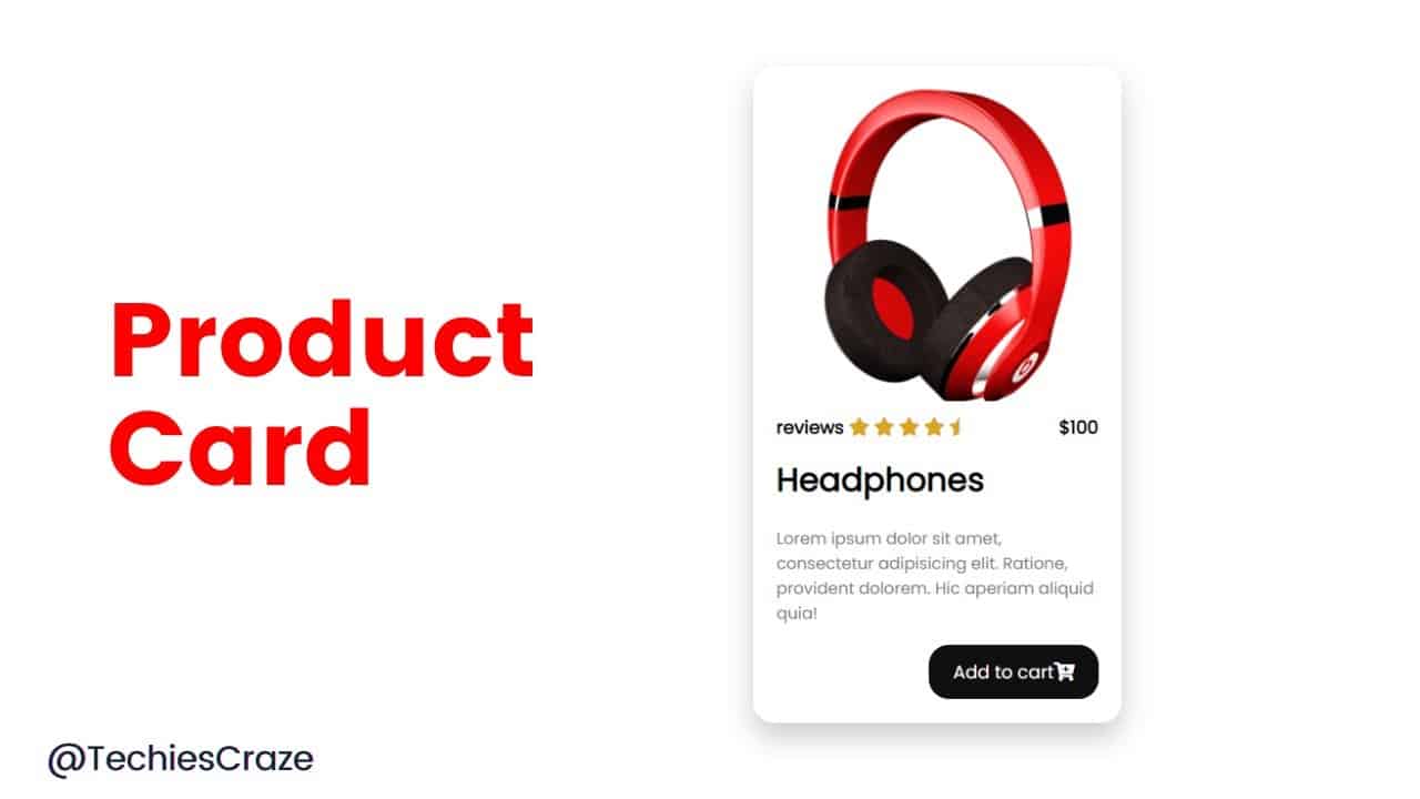 Product card for an ecommerce website using HTML & CSS | TechiesCraze