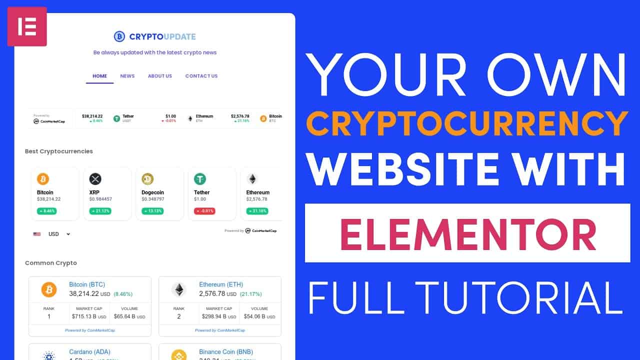 How to Create a Cryptocurrency Website with WordPress and Elementor Full Tutorial