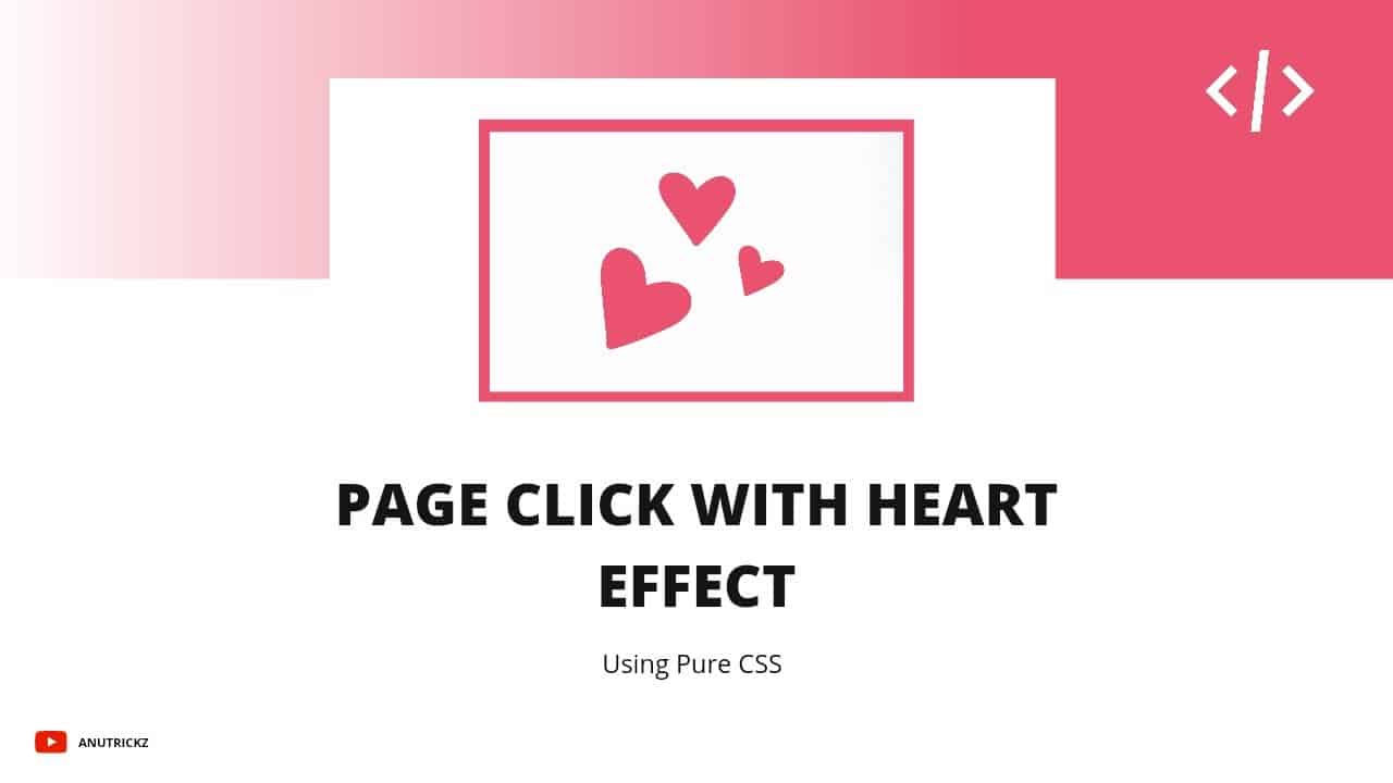 How to add page click love effect | Page click with heart effect | Mouse Click Special Effects