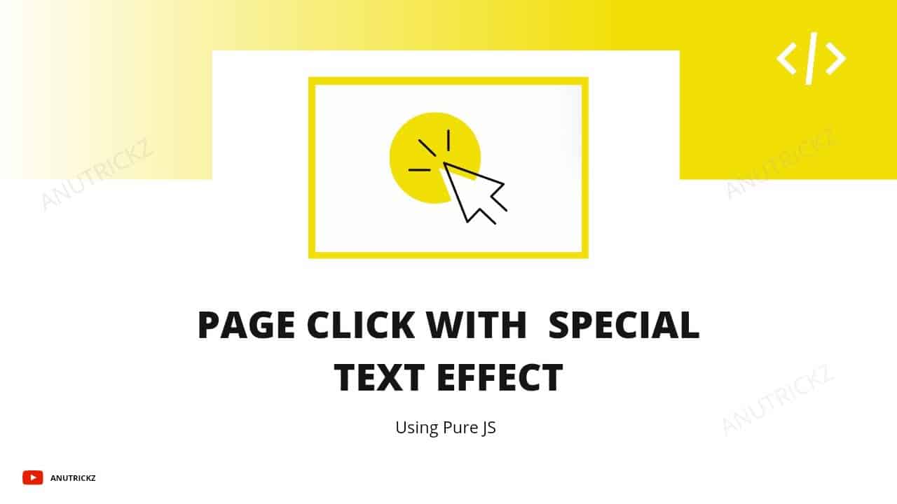 How to add page click Text effect | Page click with text effect | Mouse Click Special Text Effects