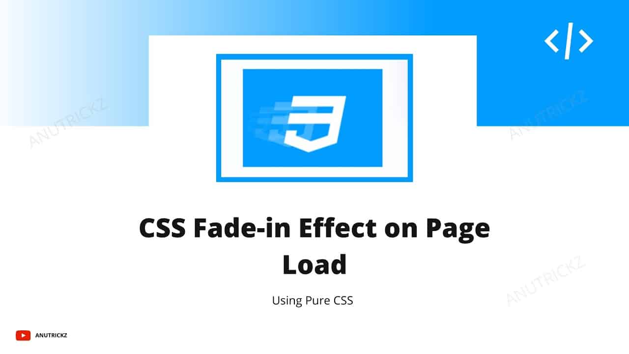 How to Create CSS Fade in Effect on Page Load  - Using css  | CSS transition effects on page load