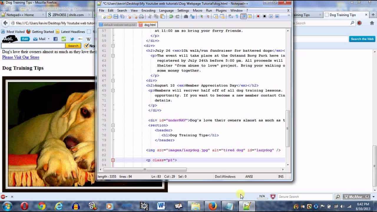 Create a webpage using HTML and CSS part 2