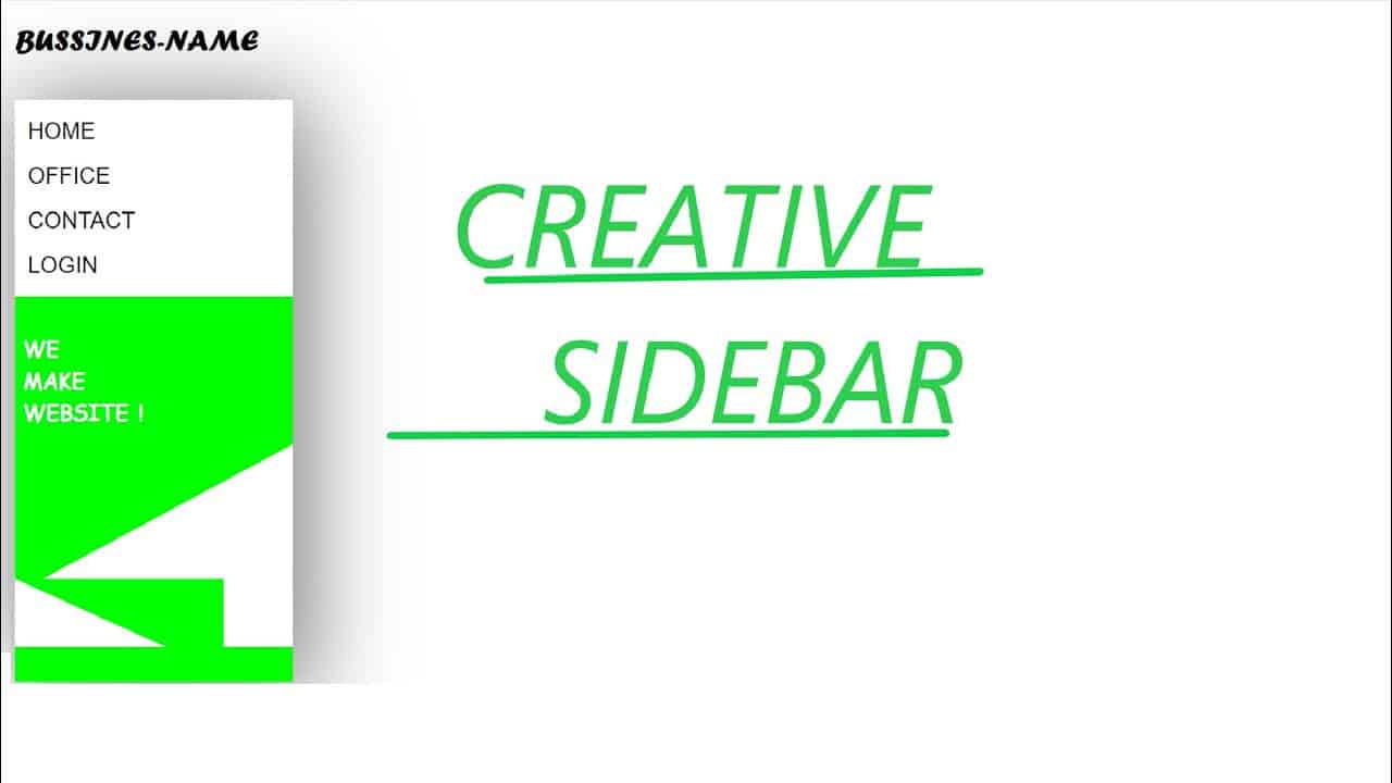 How to create creative side bar with HTML & CSS.