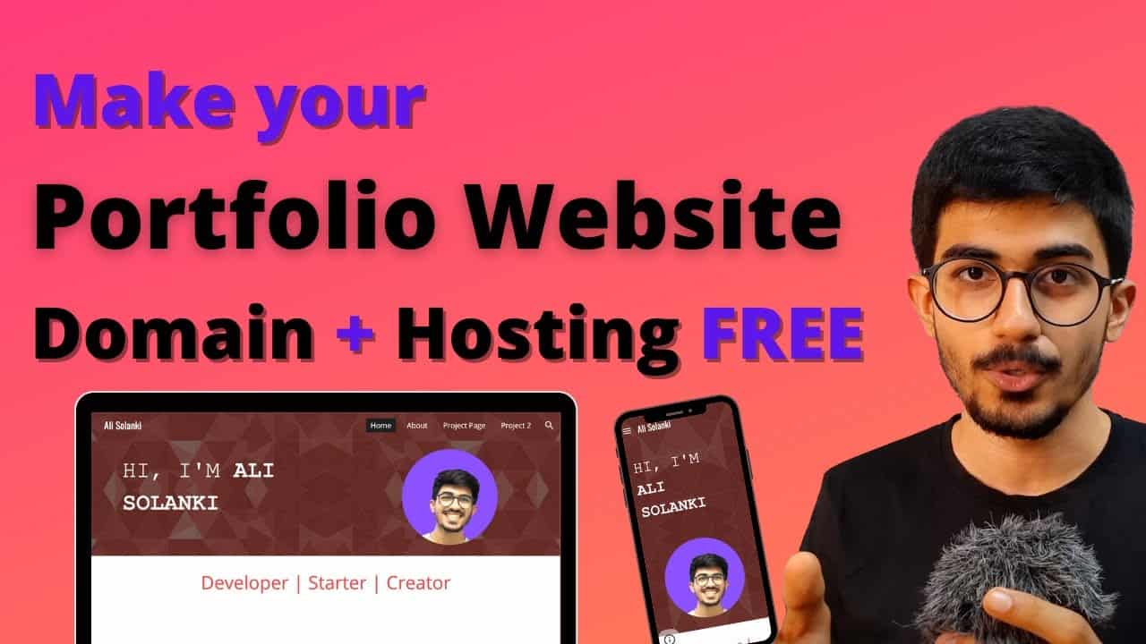 Make your Portfolio Website for FREE from scratch | DOMAIN & HOSTING Free by Ali Solanki