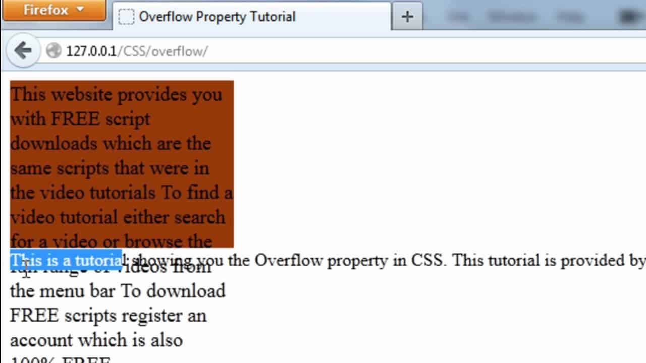 CSS: Overflow Property