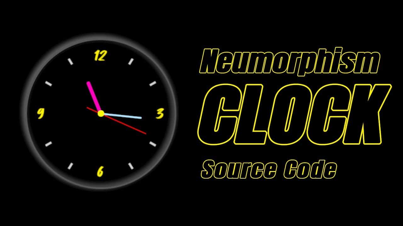 JavaScript Web Analog Clock  CSS Neumorphism Working Analog Clock UI Design.