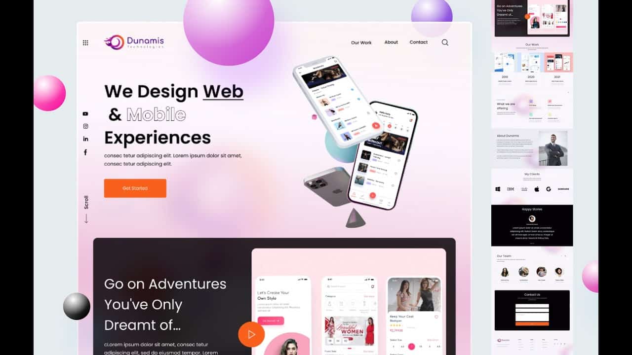 Creative Agency Website Design (2021 Trends)  || Figma tutorial | Landing Page Design | Glass Effect
