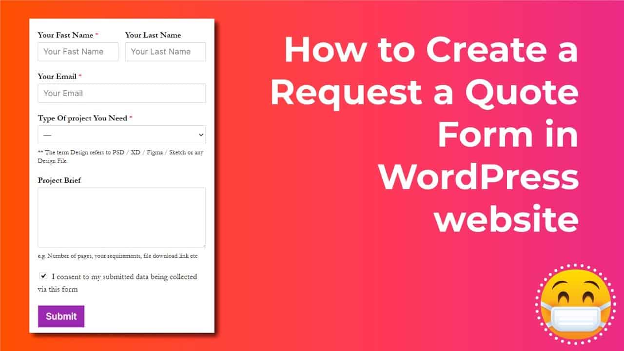 How to Create a Request a Quote Form in WordPress website - WordPress contact form - WPForms plugin