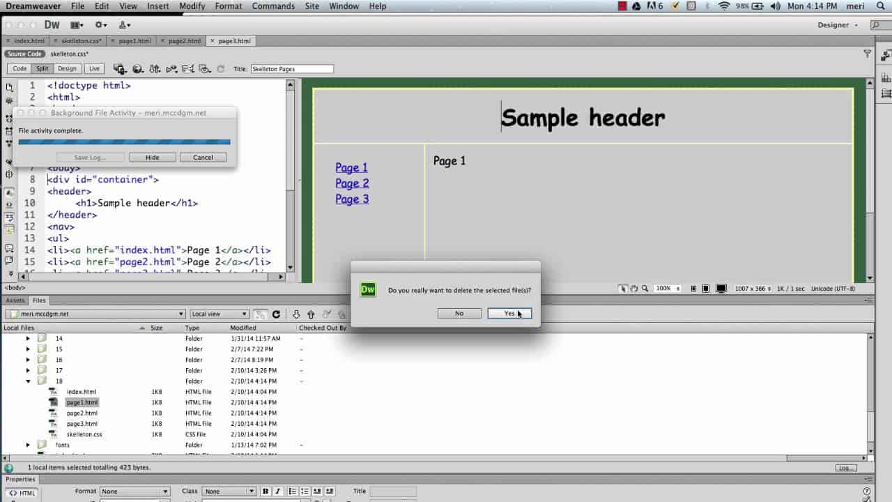 HTML & CSS – making a skeleton site | Dieno Digital Marketing Services