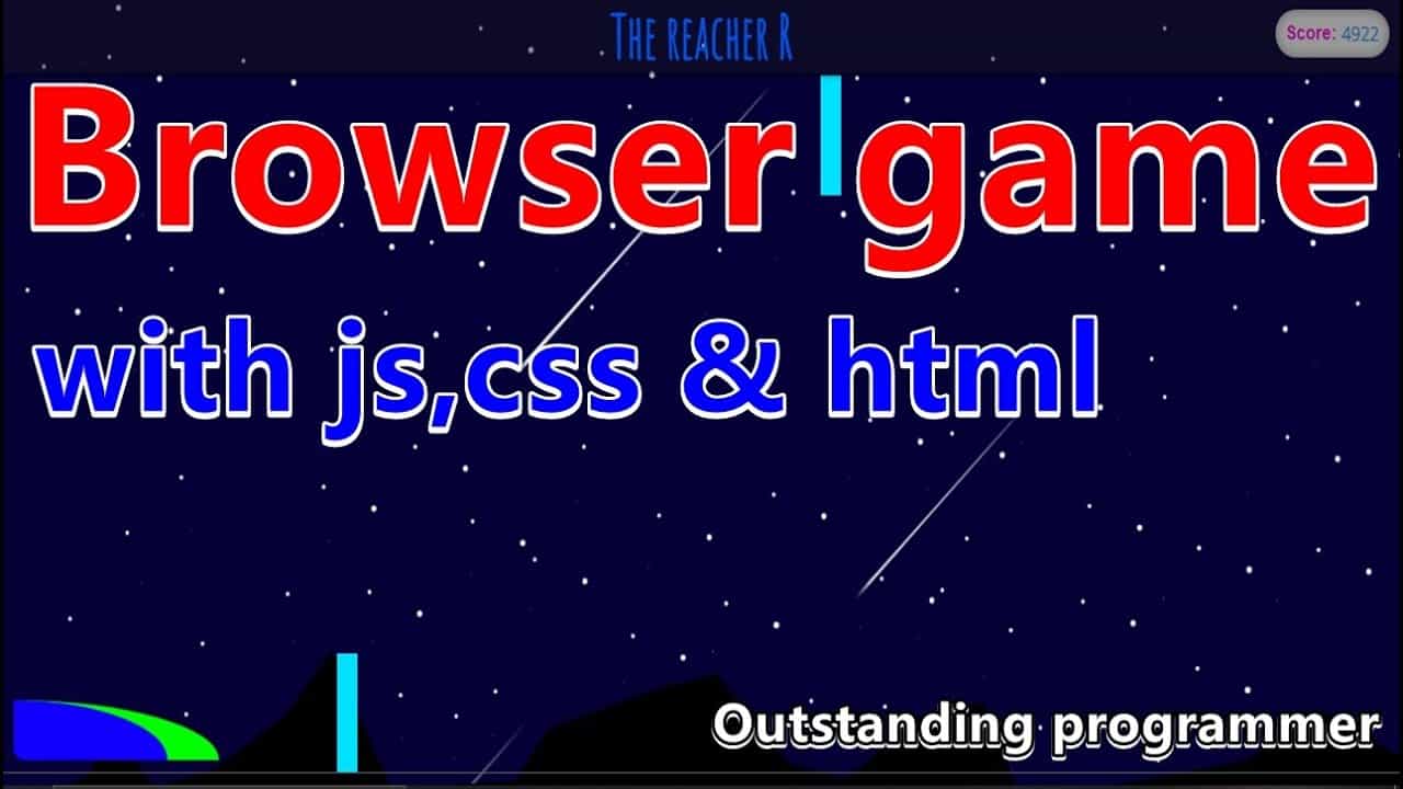 Browser game with JavaScript, css and  html only 2021 the Reacher R2021