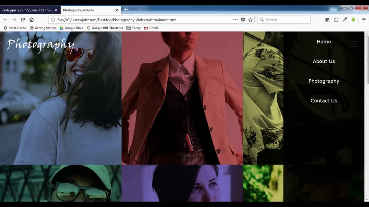 How to create a Photography Website using Html and Css for Photographer Part 2