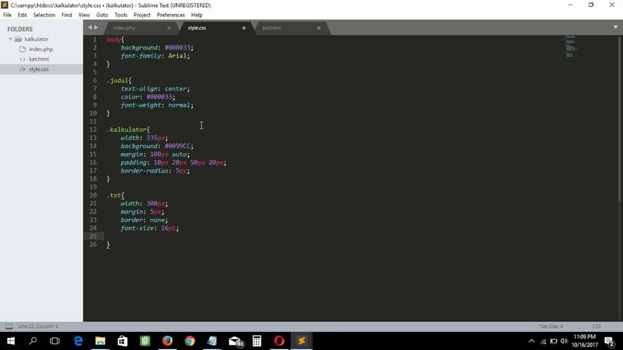 Tutorial membuat kalkulator menggunakan Php dan CSS